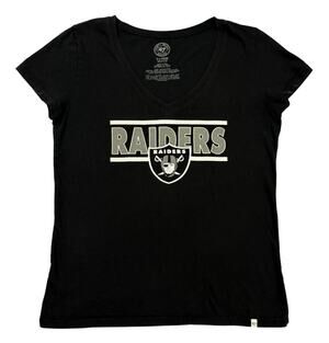Raider Nation ’47 Brand Black V Neck T Shirt XL 100% Cotton‎ Made in Peru